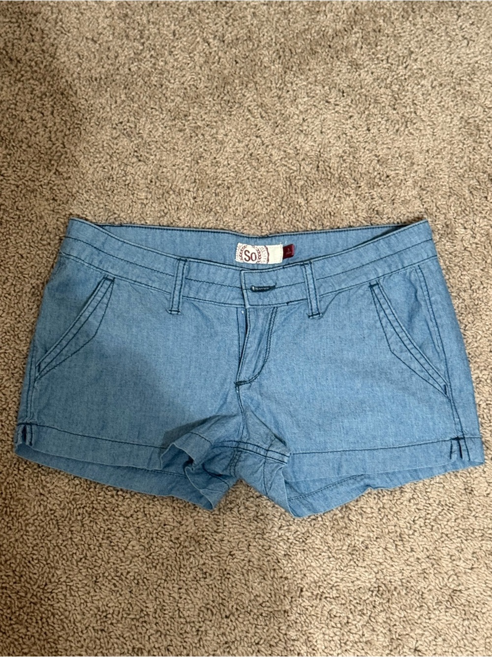 SO Light Blue Chambray Women's Shorts